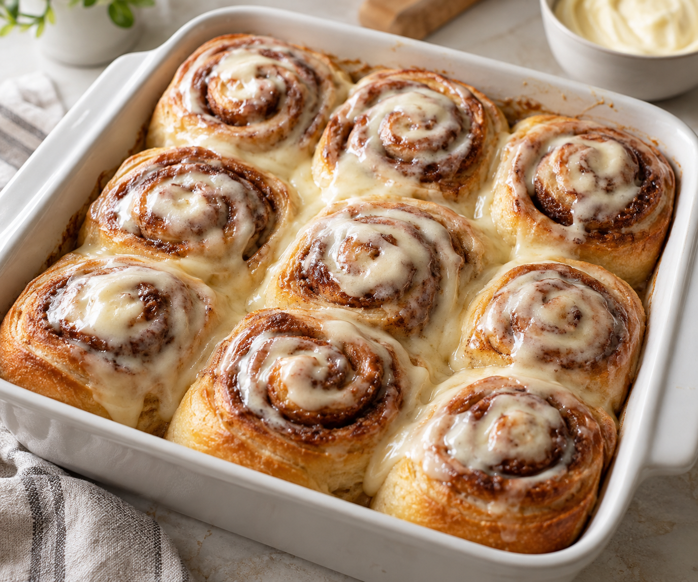 AI illustration of sourdough cinnamon rolls.